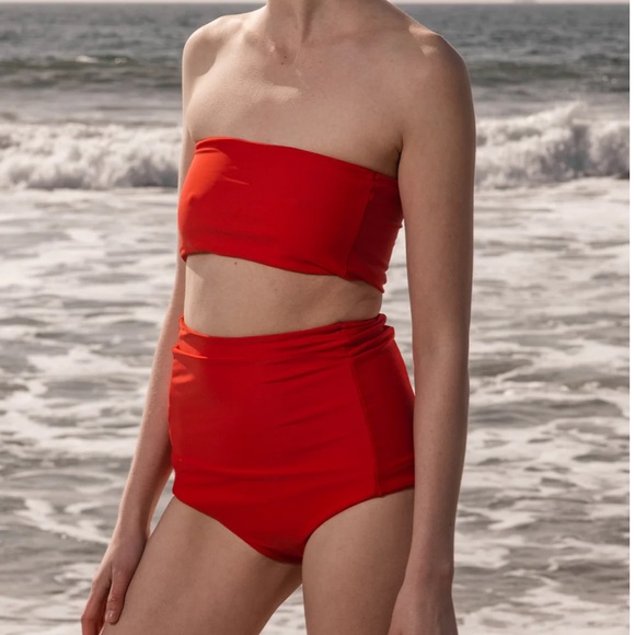 HEIDE MERRICK Red Strapless Bikini Set Size XS - Picture 3 of 8